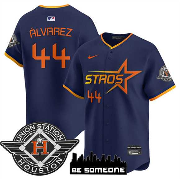 Mens Houston Astros #44 Yordan Alvarez Navy 2025 City Connect Limited Stitched Jersey Dzhi